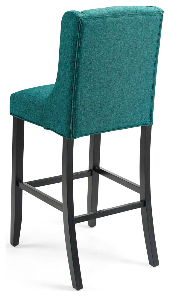 Tufted Bar Stool Chair Barstool, Fabric, Wood, Teal Blue, Modern, Bar Pub Bistro