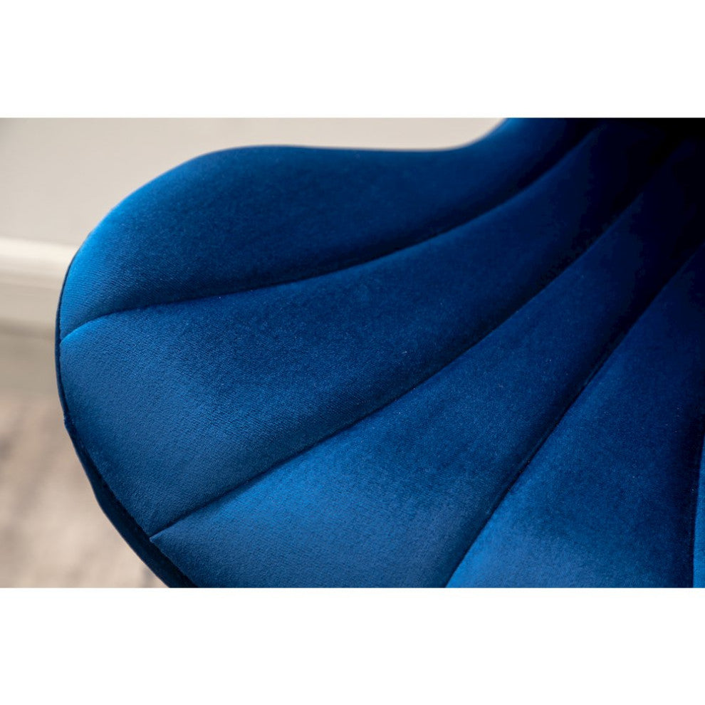 Ellston Upholstered Adjustable Swivel Barstools in Blue, Set of 2
