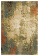 7' x 10' Beige Blue Machine Woven Abstract Indoor Area Rug