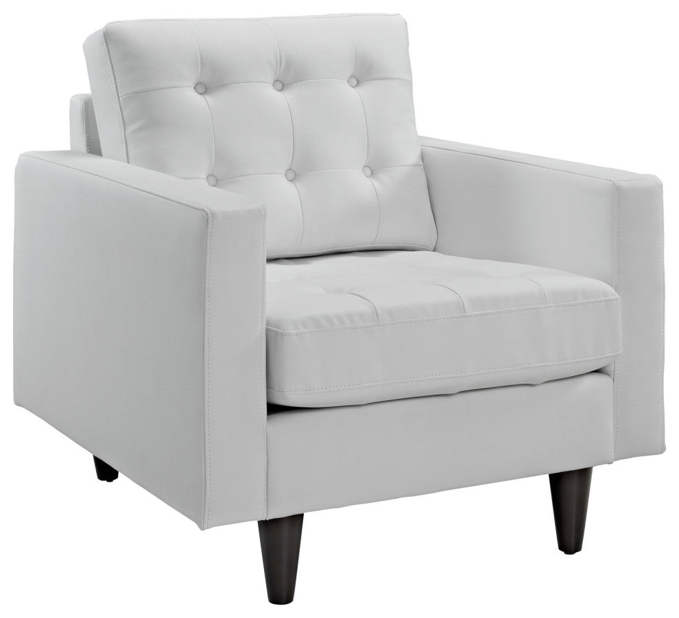 Empress Bonded Leather Armchair, White