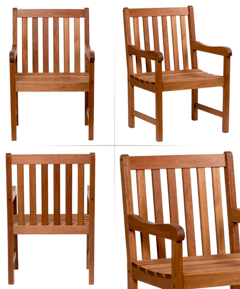 Amazonia Milano 5-Piece Rectangular Patio Dining Set | Eucalyptus Wood