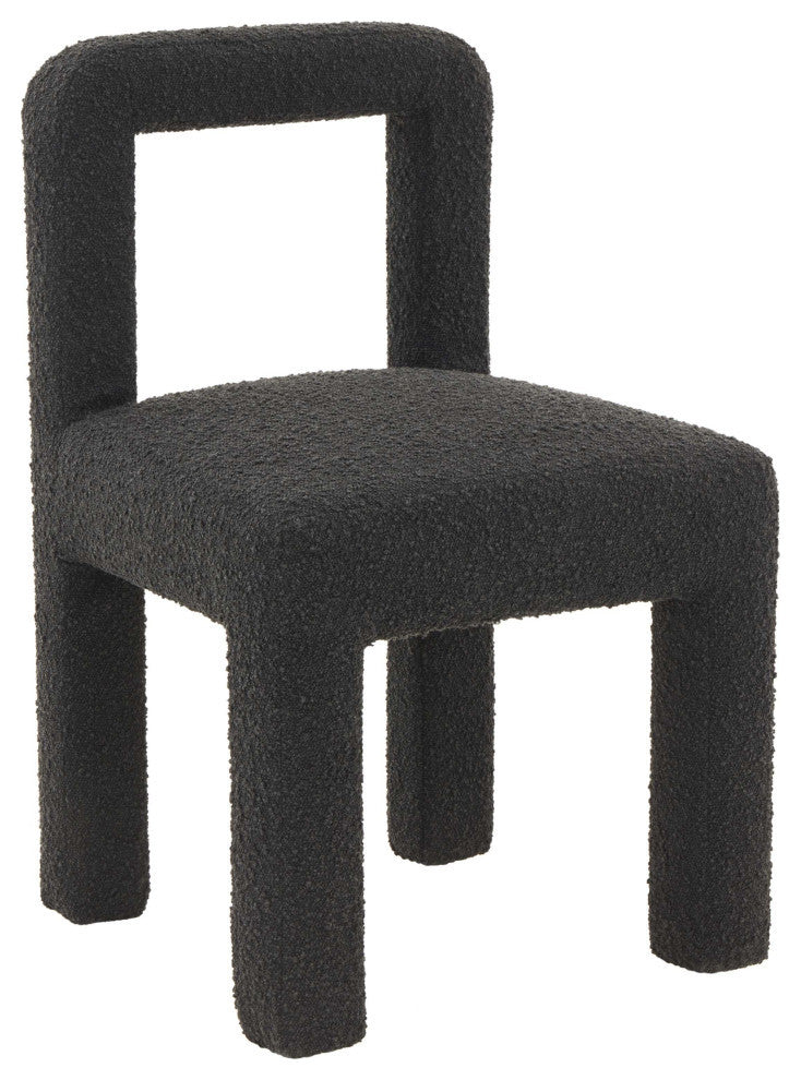 Hazel Boucle Dining Chair, Black