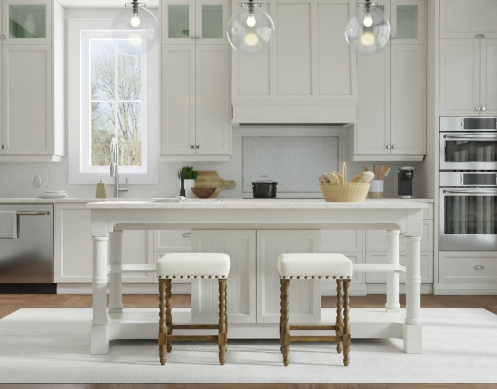 Thomasville Rta Stool 24", Natural Oak and Linen
