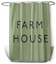 70"Wx73"L Farmhouse Ticking Shower Curtain, Light Olive Green