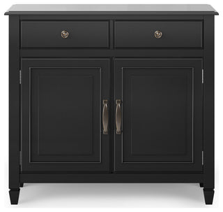 Full cabinet on white background; front view with two drawers and two doors.