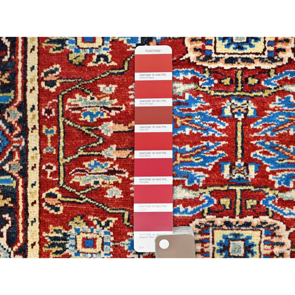 Barn Red, Serapi Heriz Design, Soft Wool Hand Knotted Oriental Rug, 2'10"x4'7"