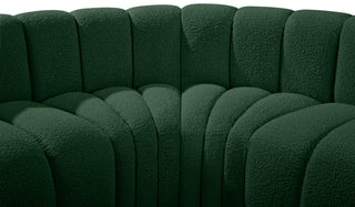 Arc Boucle Fabric Upholstered 3-Pc. Inward Curved Modular Sectional, Green
