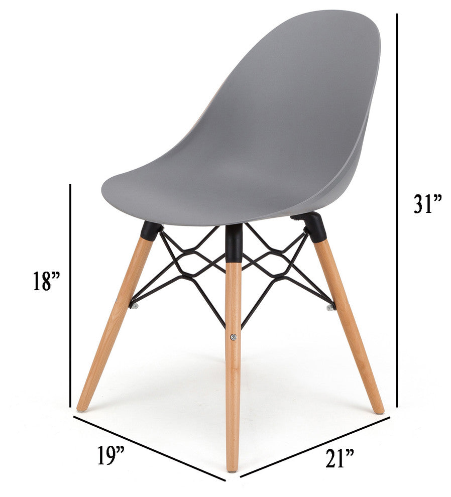 Seline Series Modern Accent Dining Chair with Beech Wood Legs , Gray