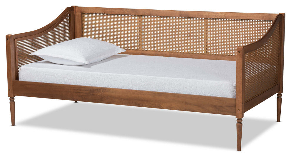 Matt Mid-Century Twin Size Daybed, Walnut Brown