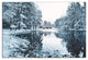 Snowy Park Lake Pine Trees 36x24 Canvas Wall Art