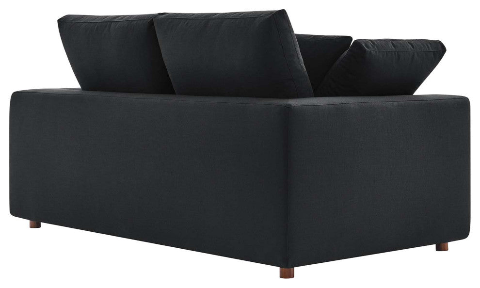 Commix Down Filled Overstuffed Loveseat - Black