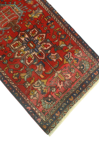 Fine Vintage Distressed Roseanna Red/Navy Runner, 2'11 x 10'7