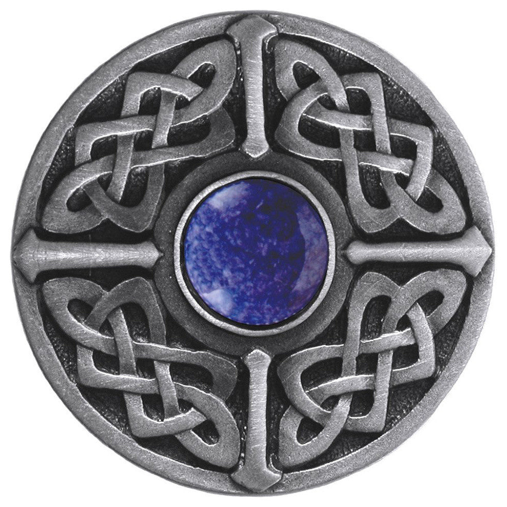 Celtic Knob, Antique-Style Pewter With Blue Sodalite
