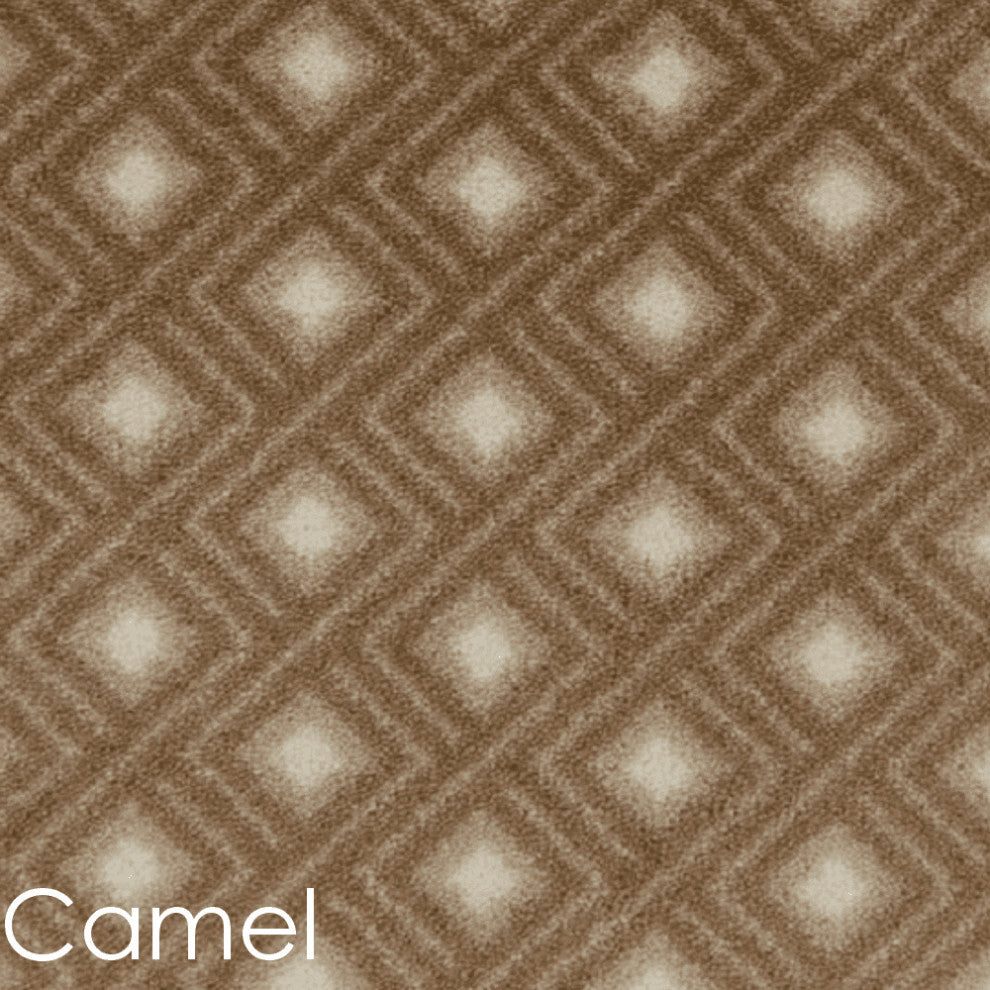 Diamond Design 3/8 Thick Indoor Area Rug Carpet, Camel, 7x7