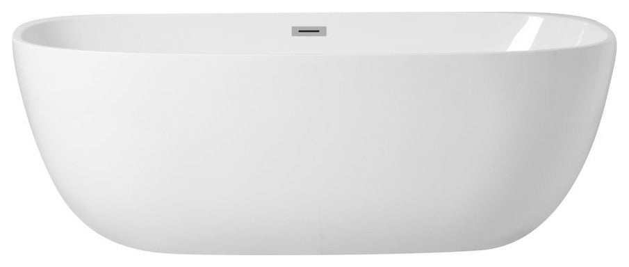 Aaron 70" Soaking Roll Top Bathtub, Glossy White