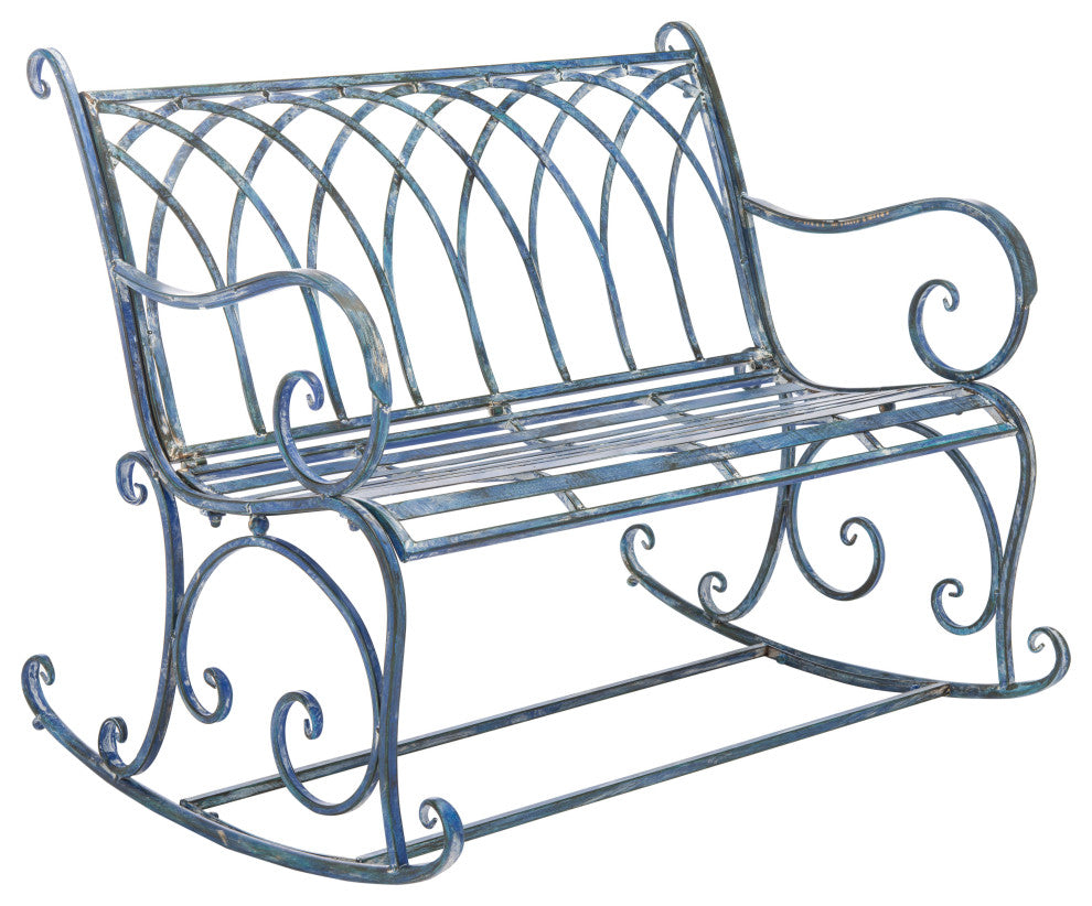 Safavieh Ressi Outdoor Rock Bench, Antique Blue