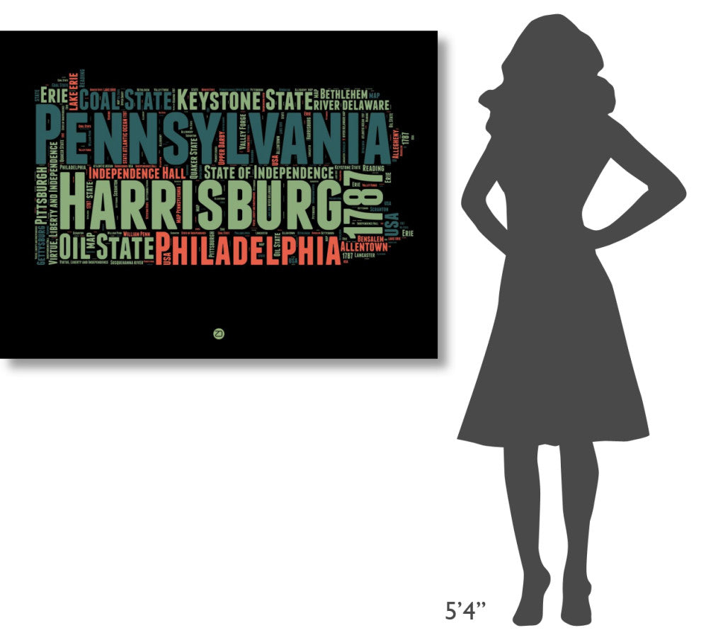 "Pennsylvania Word Cloud 1" Fine Art Print