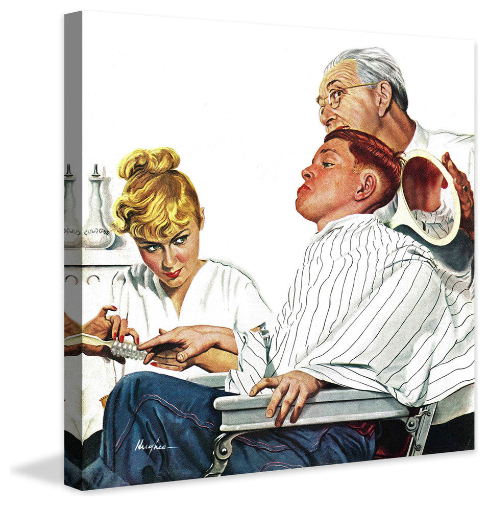 "Haircut and Manicure" Painting Print on Canvas by George Hughes