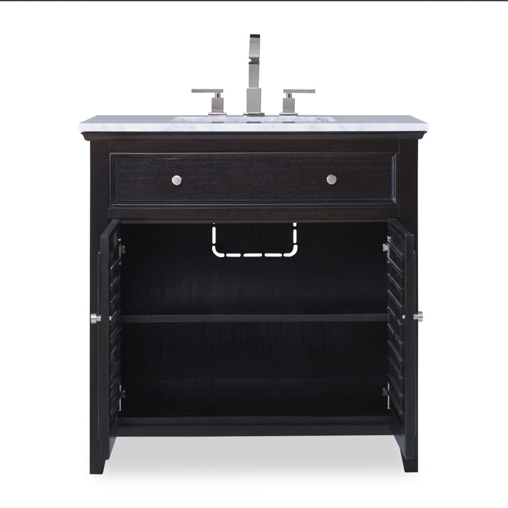 Ambella Home Collection - Louvered Sink Chest - Hand Rubbed Raven - 17590-110-32