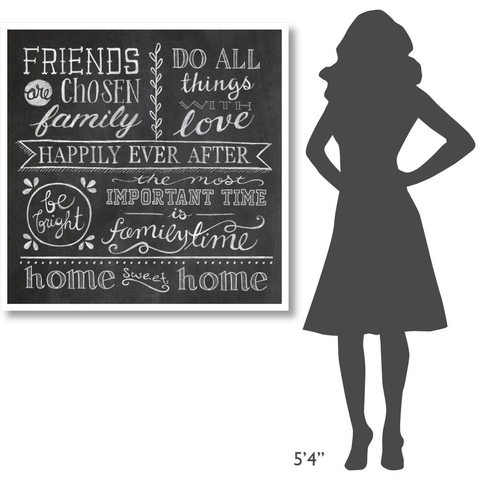 "Inspiration Chalkboard IV" Digital Paper Print by Mary Urban, 42"x42"