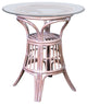 Universal 42" Round Tempered Bevel Edge Glass Counter Table, Rustic Driftwood