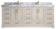 Boston 84" Double Sink Bath Vanity in Fine Grain 2" Calacatta Poanazzo