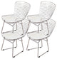 OCC, Chromed Steel Side Chairs With Leatherette Pu Pad, White, Set of 4