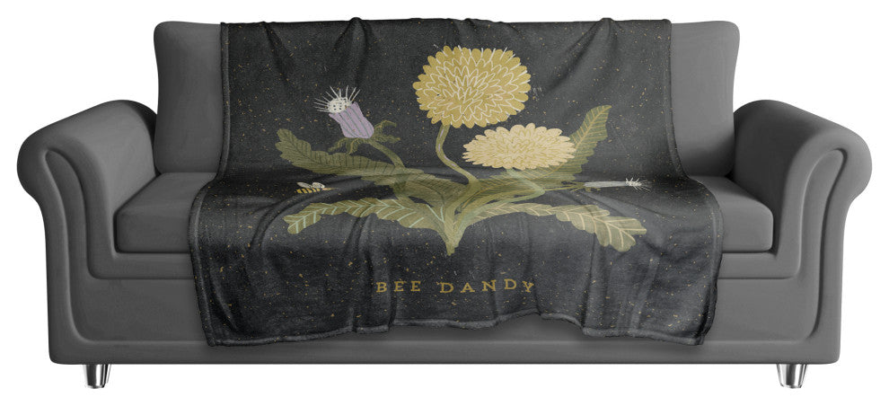 Bee Dandy Dandelion 50x60 Coral Fleece Blanket