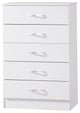 5 Drawer Chest, White