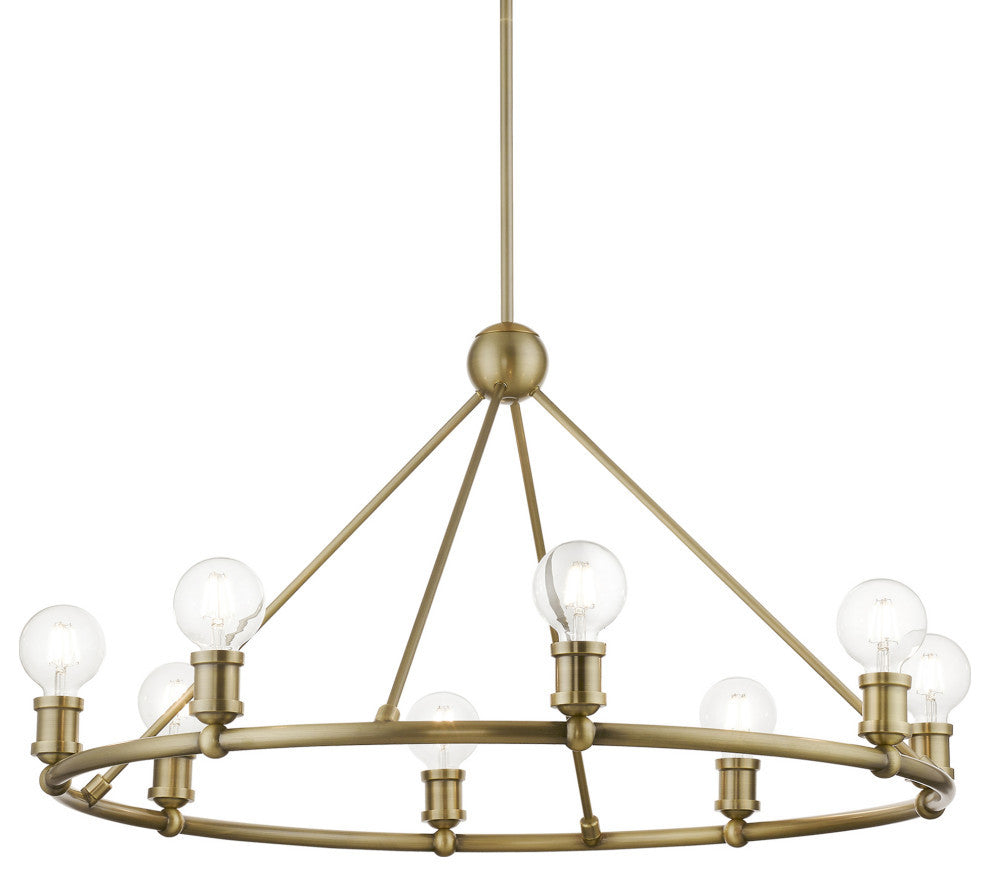 Lansdale 8 Light Antique Brass Chandelier