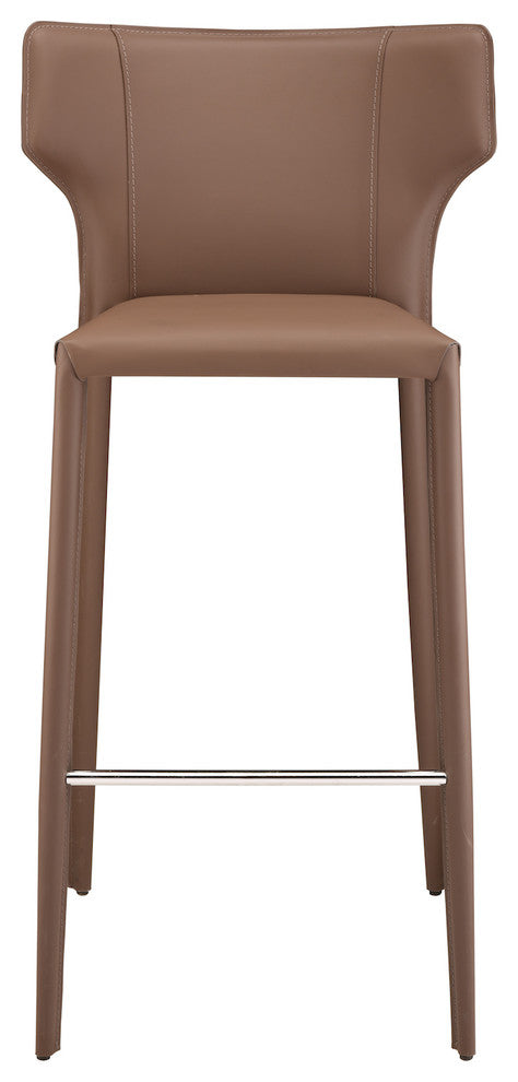 Wayne Counter Stool in Mink Leather by Nuevo