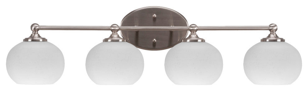 Capri 4-Light Bath Bar, Brushed Nickel/White Muslin