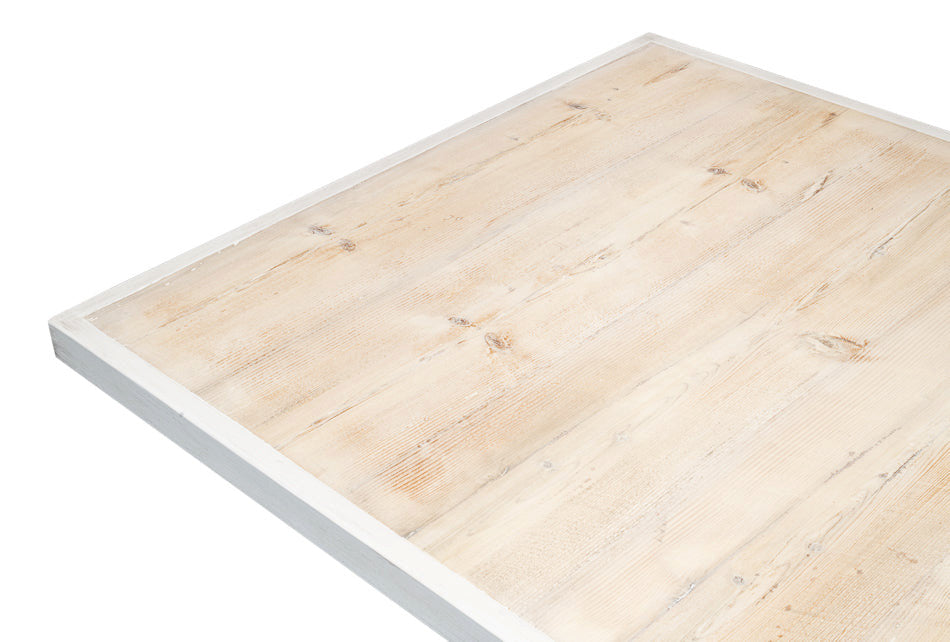 108 White Rectangular Trestle Dining Table for 8 People