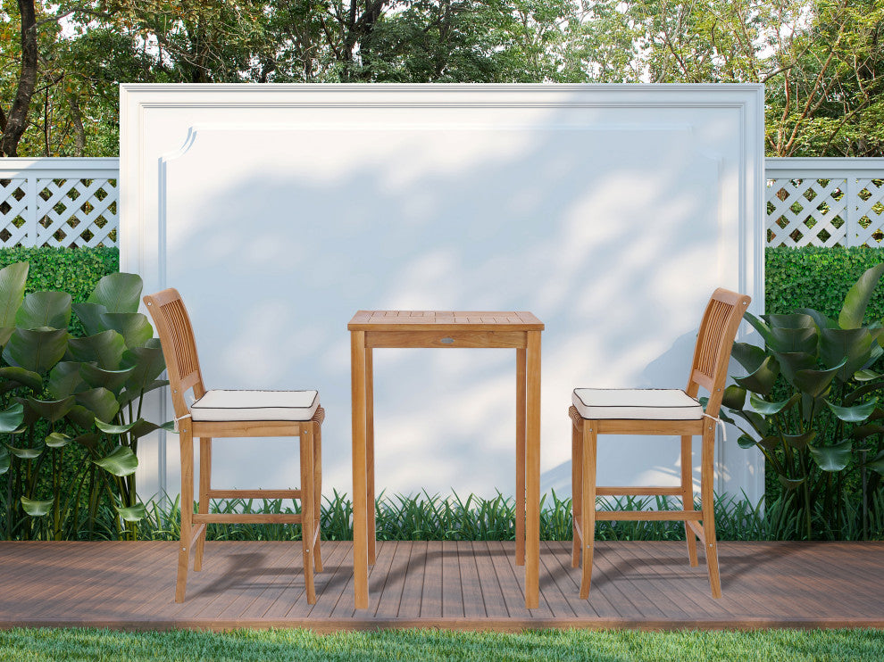 Teak Wood Havana Outdoor Patio Bar Table, 27" made from A-Grade Teak Wood