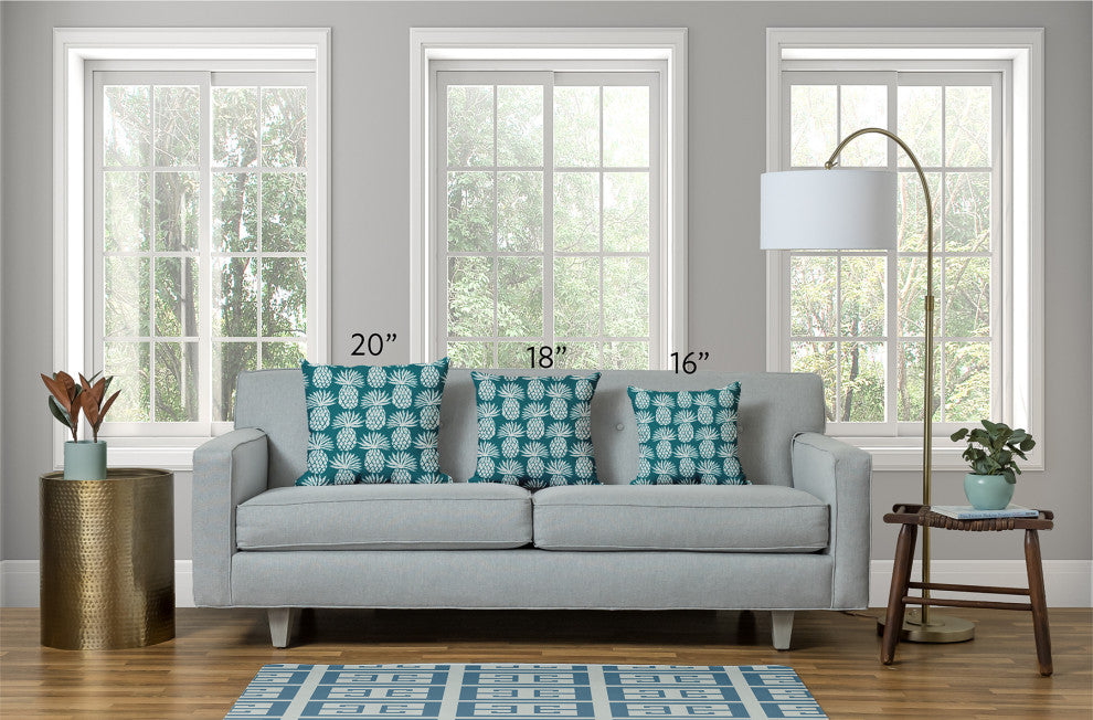 20x20" Greek Key Patterned Nautical Decorative Indoor Pillow, Sage