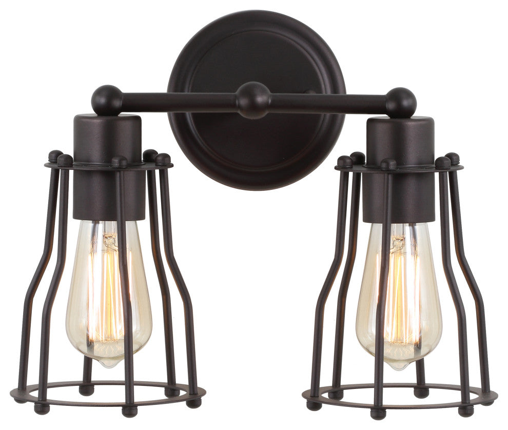 Evelyn Metal Vanity Light, Oil Rubbed Bronze, 2-Light