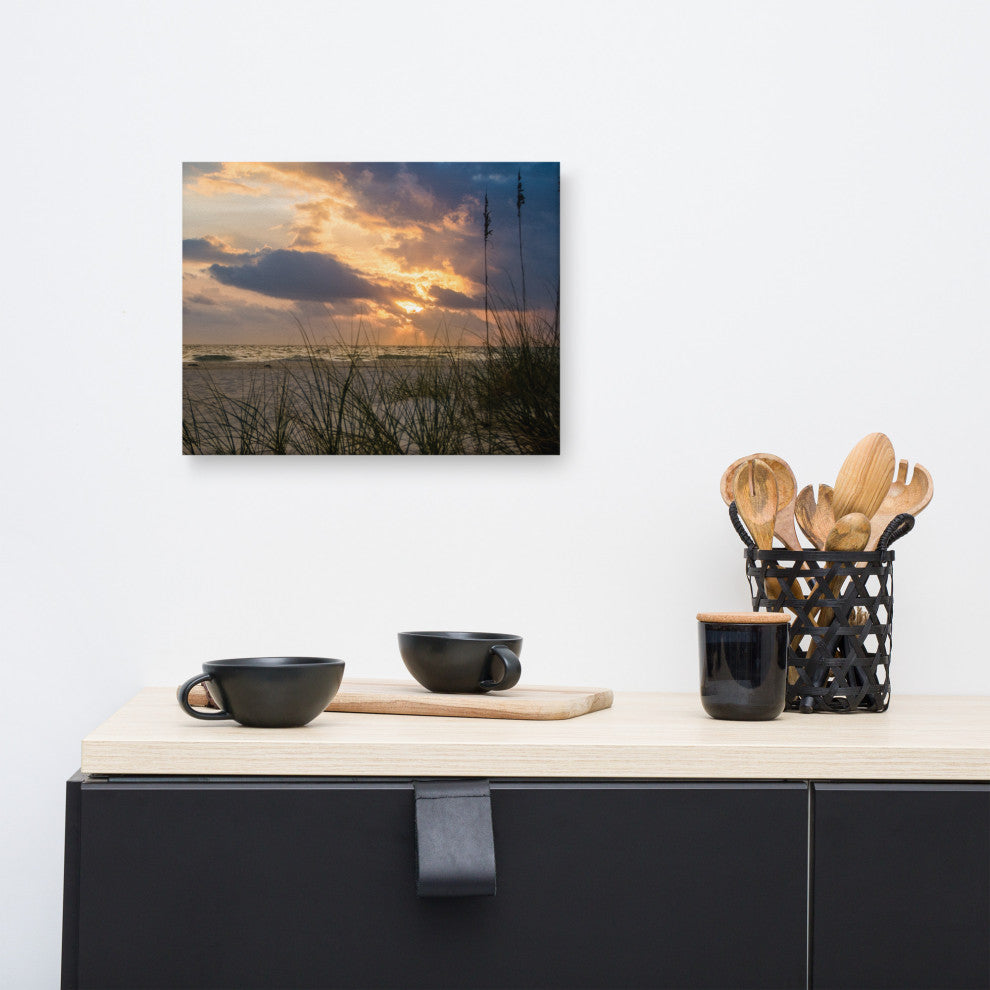 Coastal Wall Artwork: Anna Maria Island Beach Sunset 2 Canvas Print, 12" X 16"