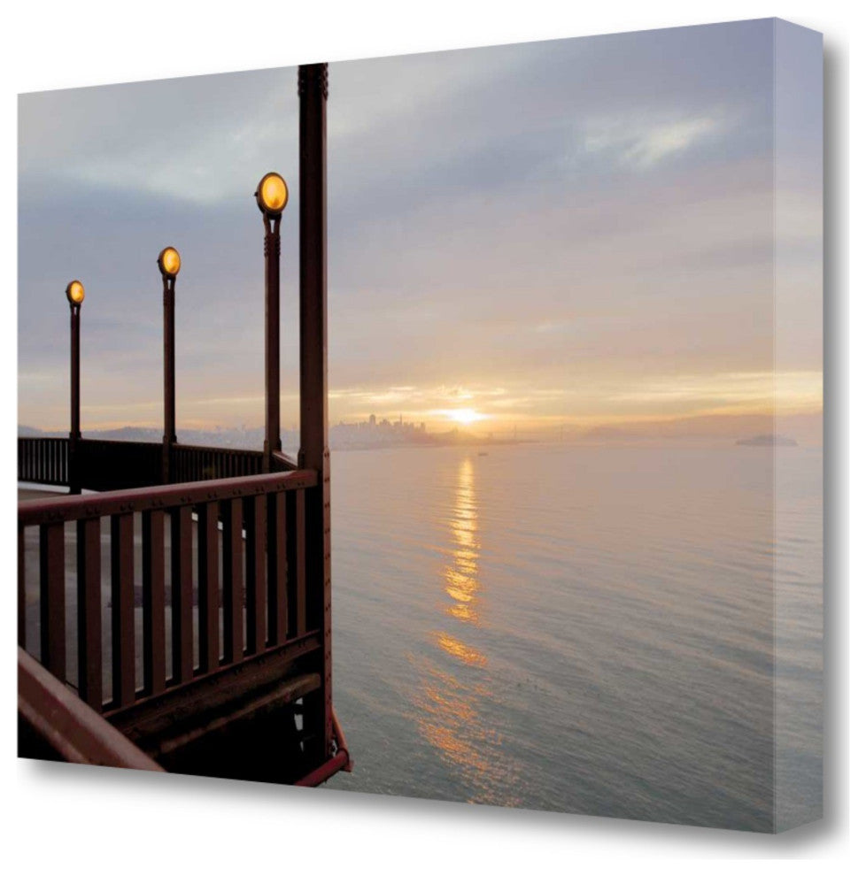 Sunset View on the Balcony 1 Giclee Wrap Canvas Wall Art