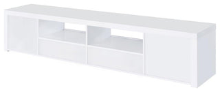 2 Drawers and 2 Doors TV Stand, High Gloss White