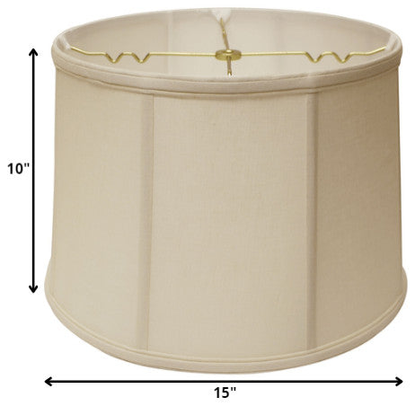 15" Off White Throwback Drum Linen Lampshade