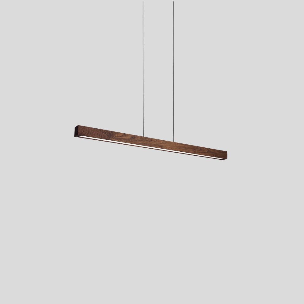 Una LED Linear Pendant 48" Walnut, Uplight/Downlight, 2700K, Dimmable