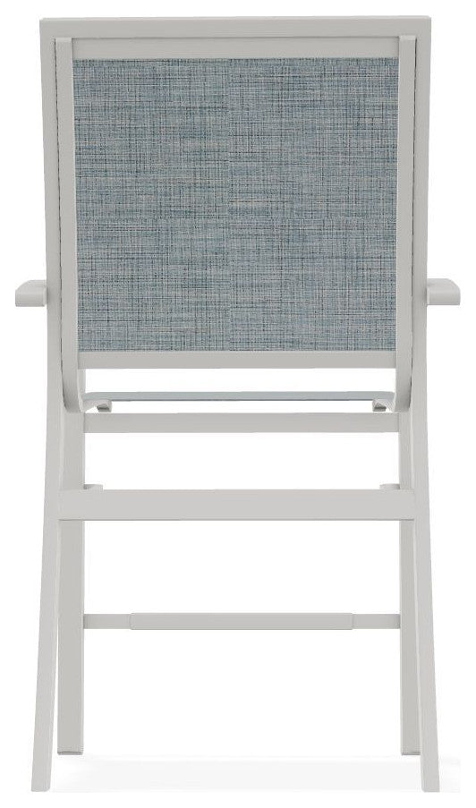 Kendall Sling Balcony Height Stackable Outdoor Stool, Charm/Snow