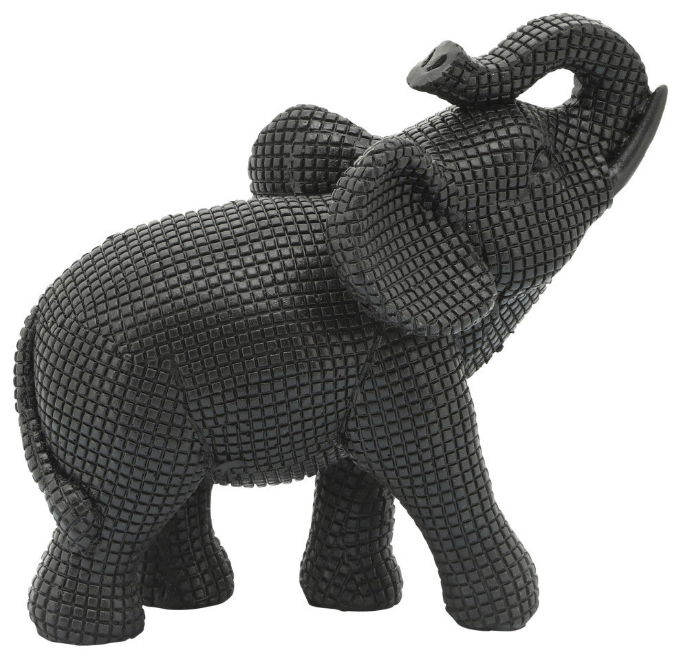 Resin 7" Elephant Table Accent, Black