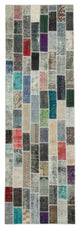 Rug N Carpet - Handmade Turkish 3' 1" x 9' 11" Unique Patchwork Runner Rug