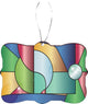 Stained Glass Window with Reflections Design Rectangle Christmas Tree Ornament