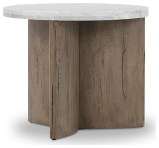 Toli End Table-Italian White Marble