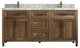 Santa Monica 72 Double Sink Bath Vanity in Graywashed Teak 2" Carrara Marble