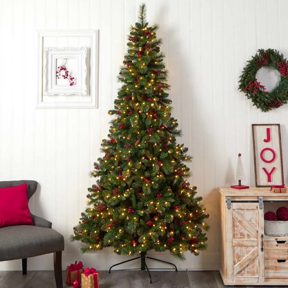 T3320 8 Flat Back Montreal Mountain Pine Artificial Christmas Tree