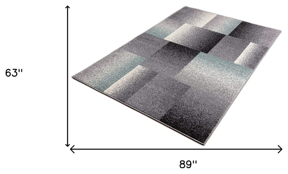 5'x8" Gray Modern Geometric Area Rug