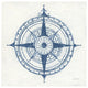 "Indigo Gild Compass Rose II" Digital Paper Print by Kathrine Lovell, 38"x38"